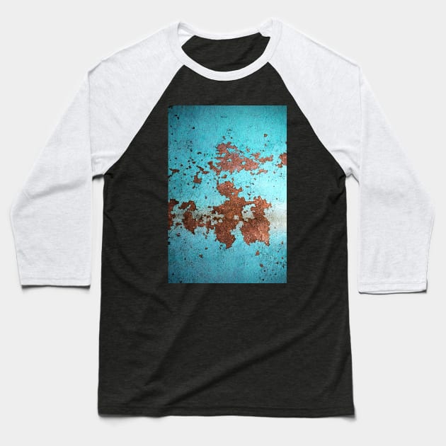 Turquoise Patch Baseball T-Shirt by visionarysea